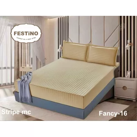 Fitted Sheet Microfiber Cotton Stripe Fitted Sheet Microfiber Cotton Stripe